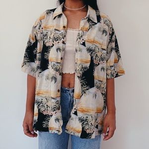 neutral hawaiian button up